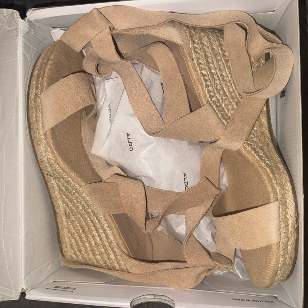 Laced up wedges